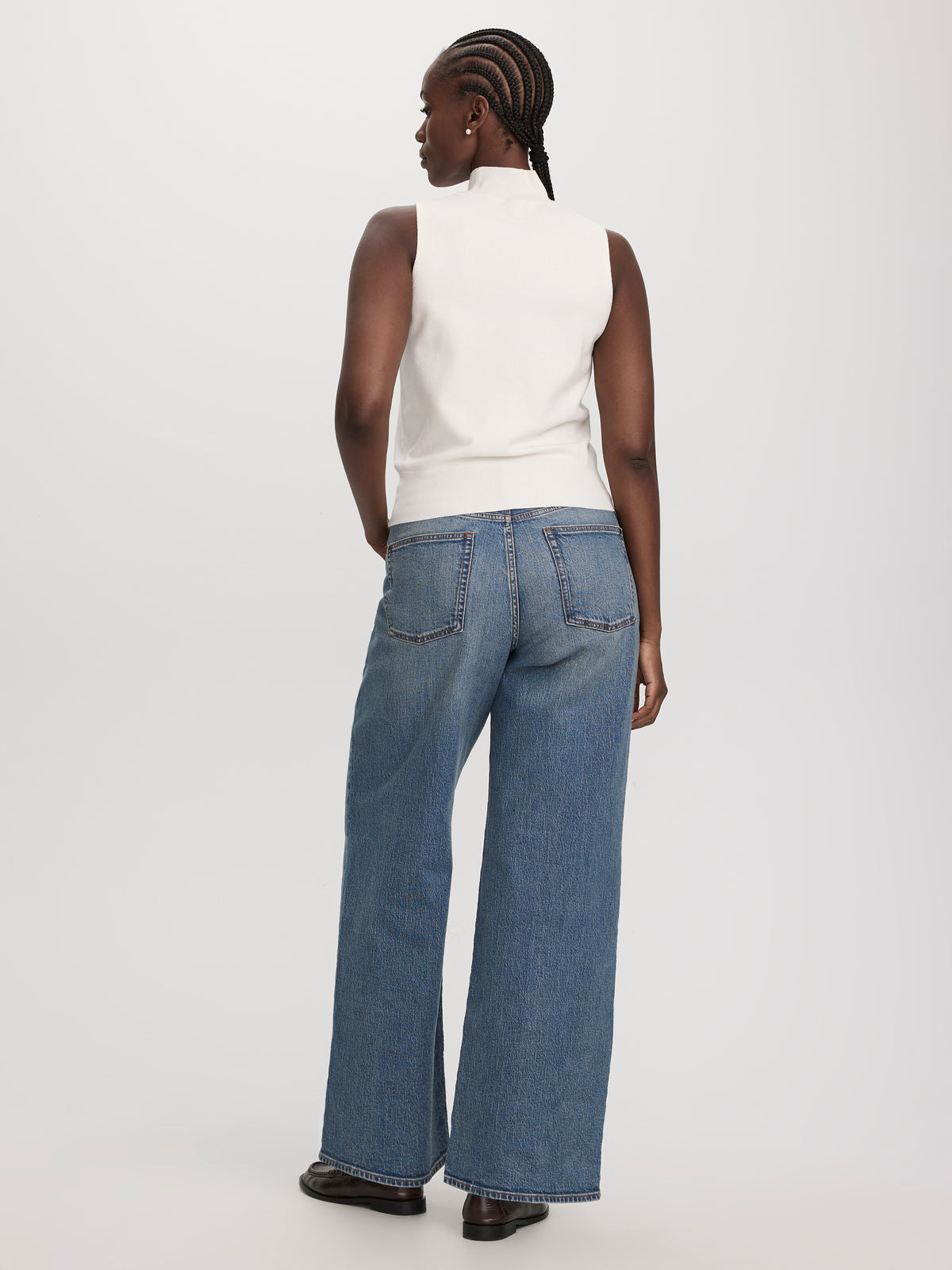 Sleeveless Mock-Neck Sweater