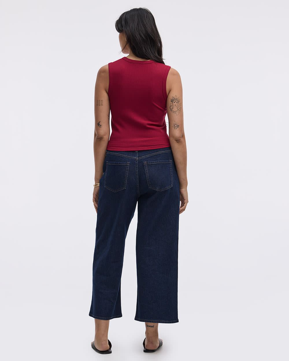 Buttoned-Down Crew-Neck Tank