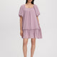Square-Neck Mini Dress with Bubble Sleeves