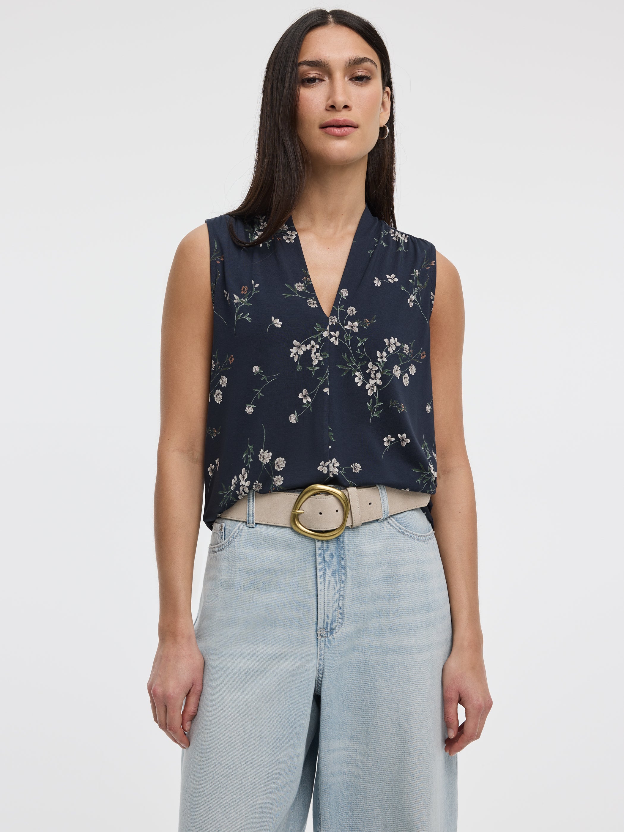 Sleeveless V-Neck Top