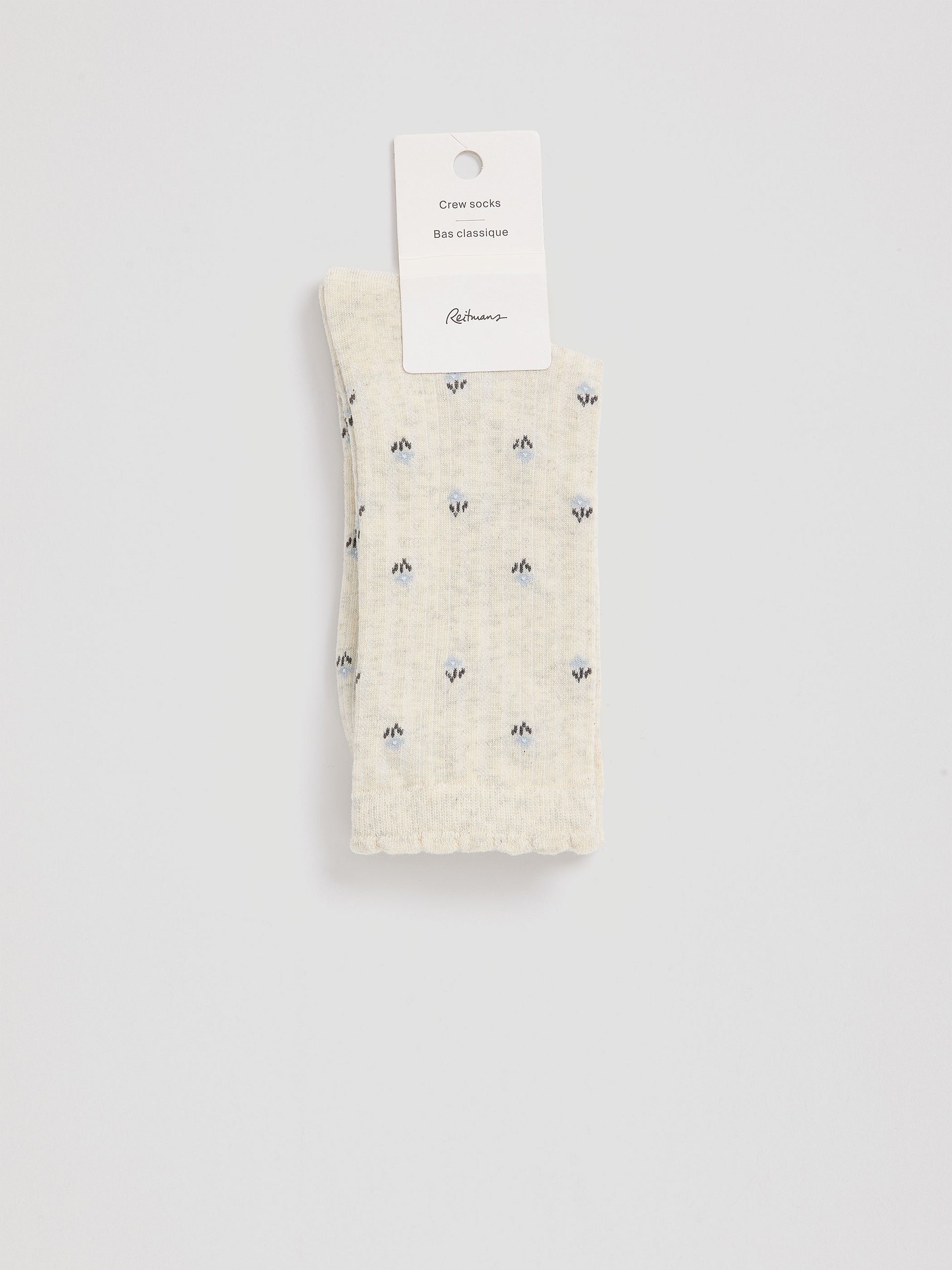 Floral Pointelle Crew Socks