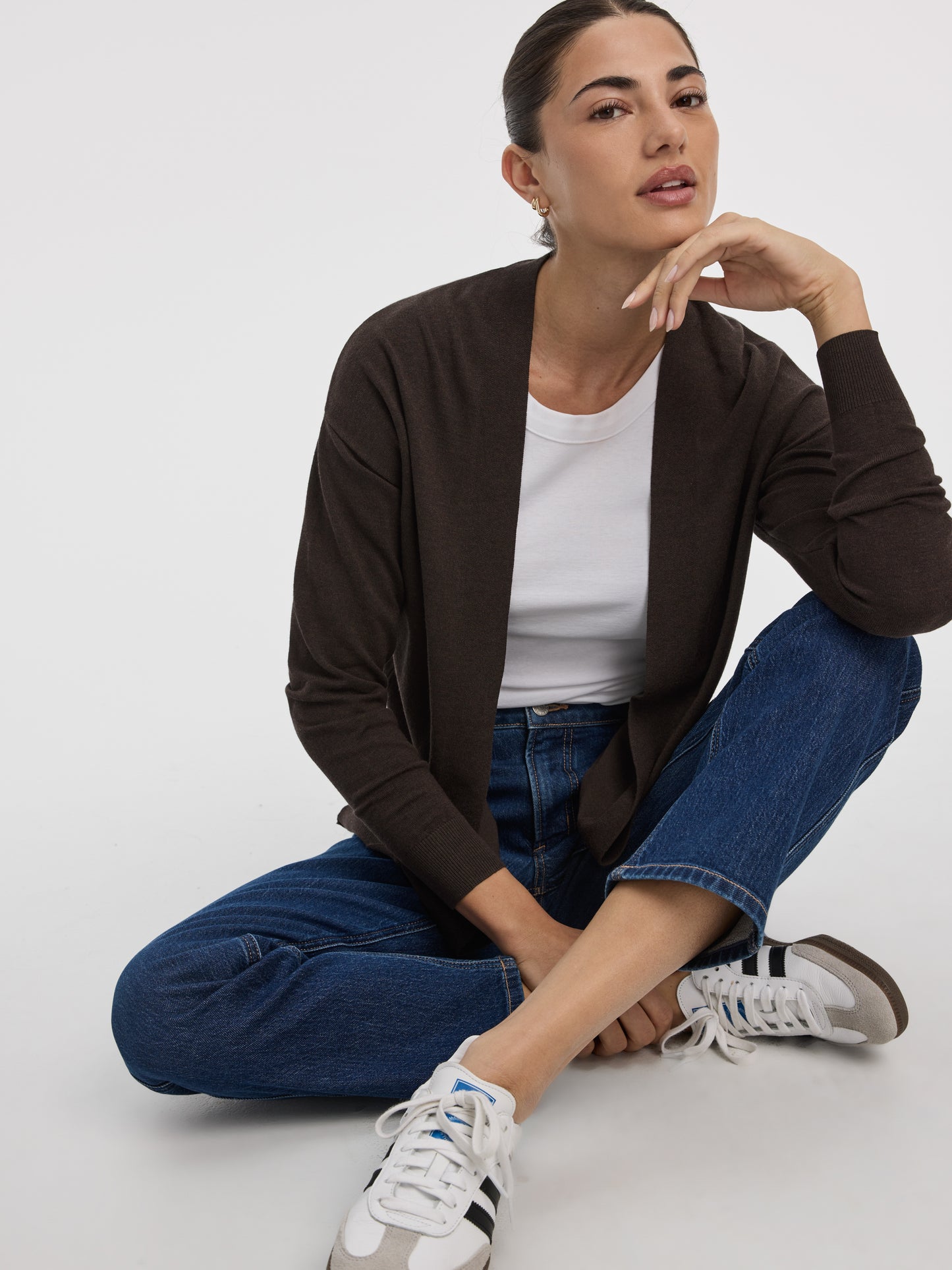 Long-Sleeve Open Cardigan with Pockets - R Essentials