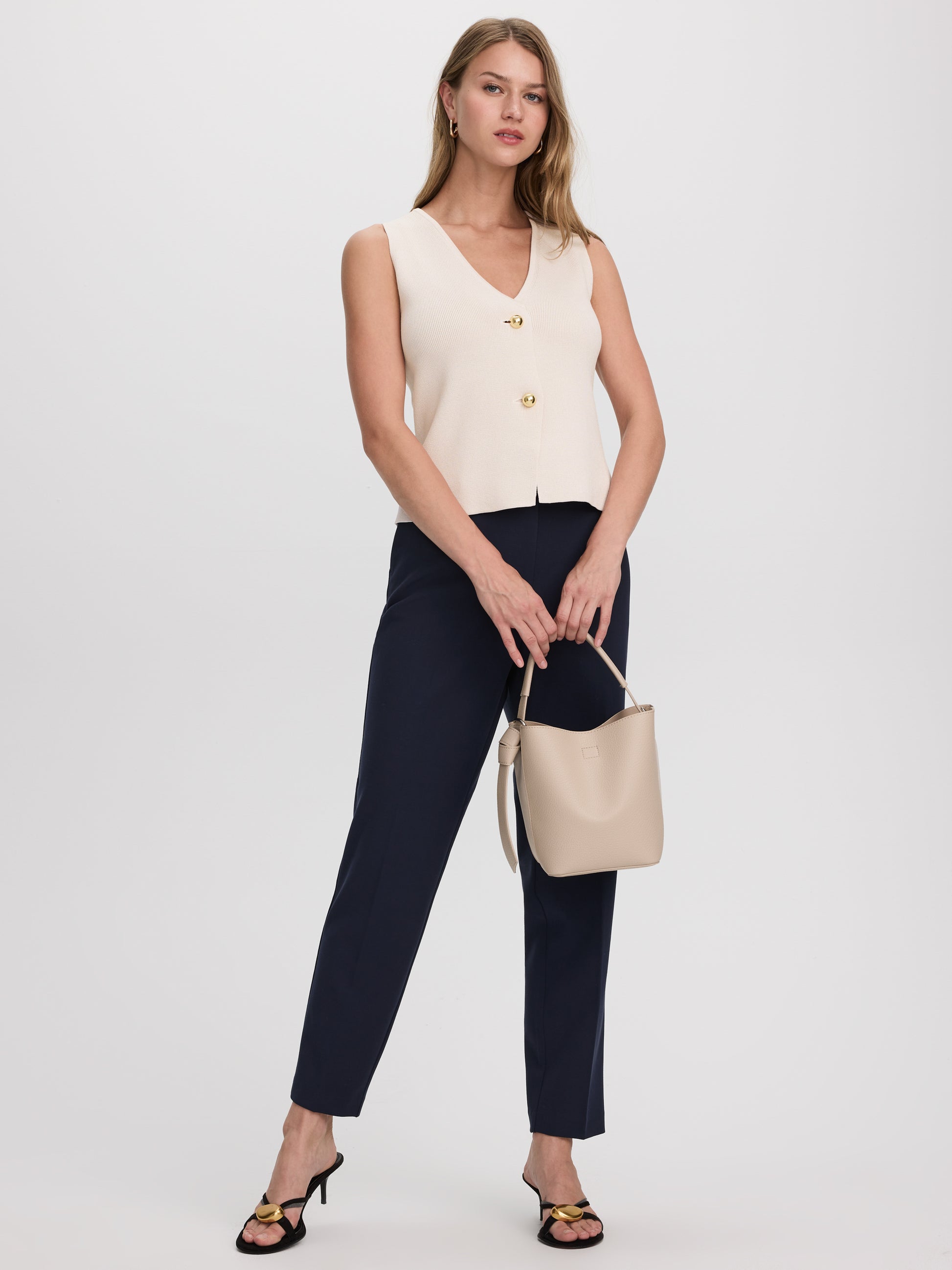 Slim-Leg High-Rise Ankle Pant