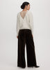 Long-Sleeve Boat-Neck Sweater with Lace Insert