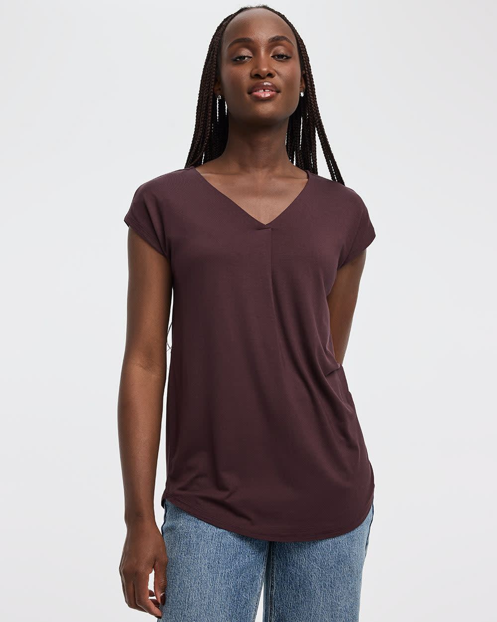 Extended-Sleeve V-Neck Tunic