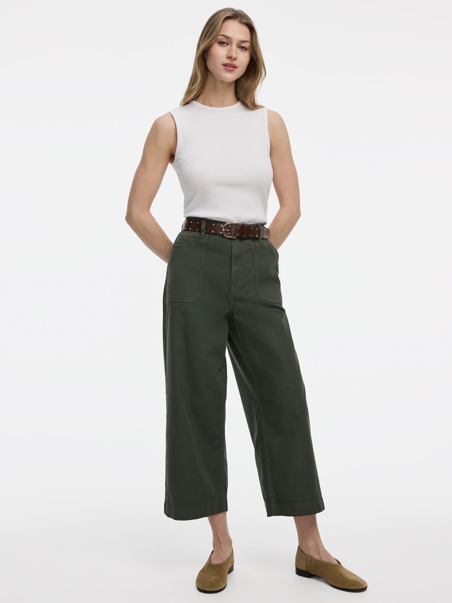 Wide-Leg High-Rise Cropped Pant