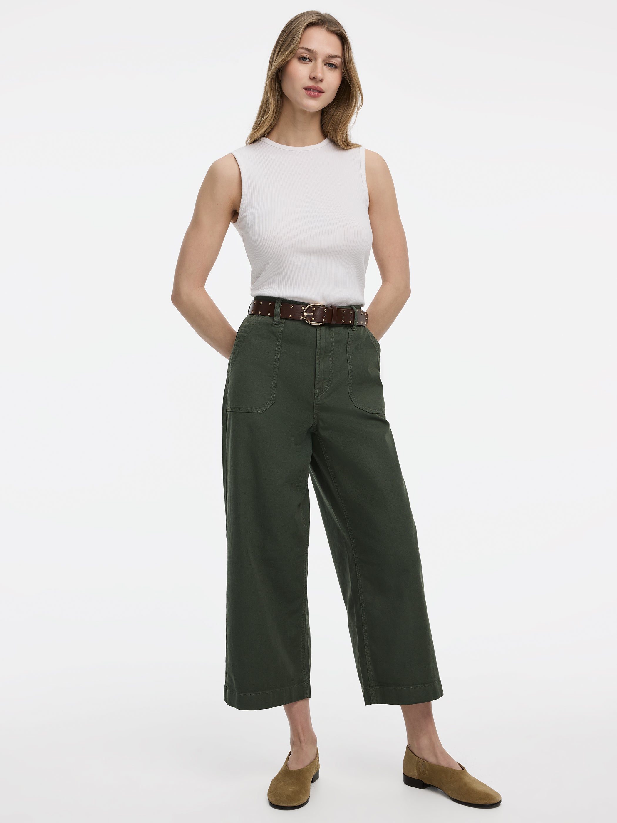 Wide-Leg High-Rise Cropped Pant