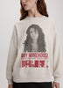 Long-Sleeve Crew-Neck Fleece Top with Print