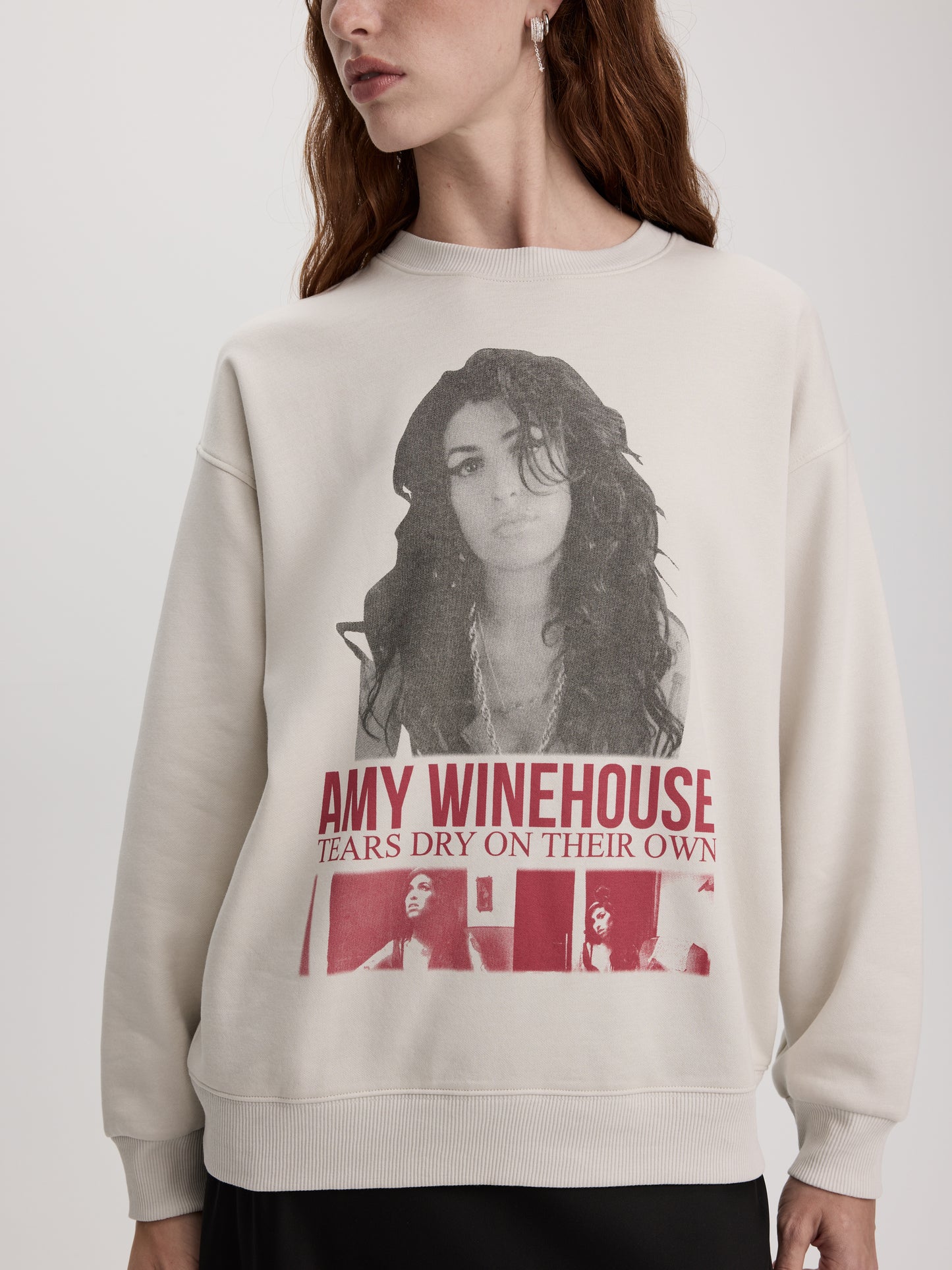 Long-Sleeve Crew-Neck Fleece Top with Print