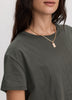 Short-Sleeve Crew-Neck Peplum Blouse