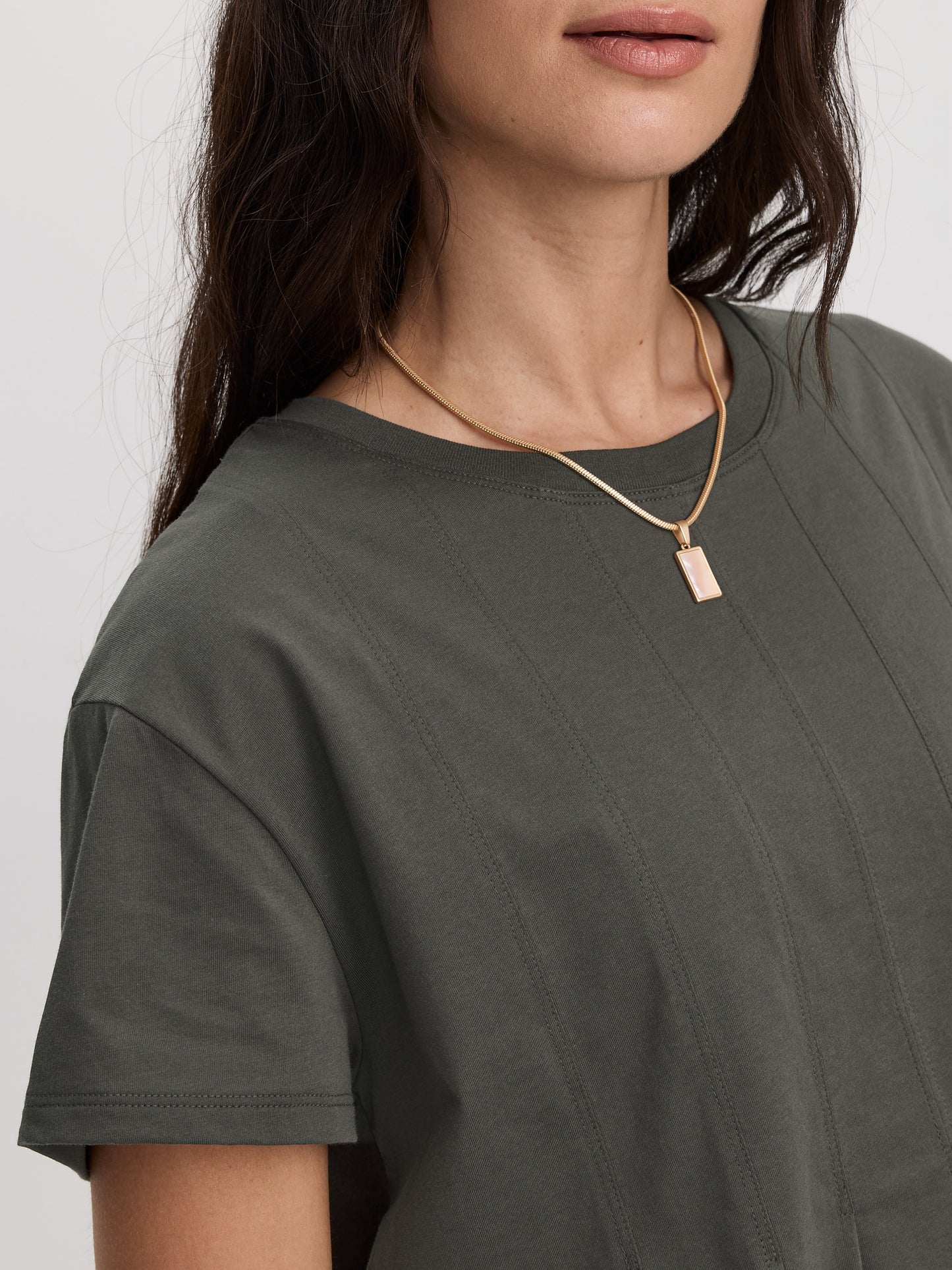 Short-Sleeve Crew-Neck Peplum Blouse