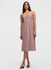 Sleeveless Denim Midi Dress with Sweetheart Neckline