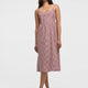 Sleeveless Denim Midi Dress with Sweetheart Neckline