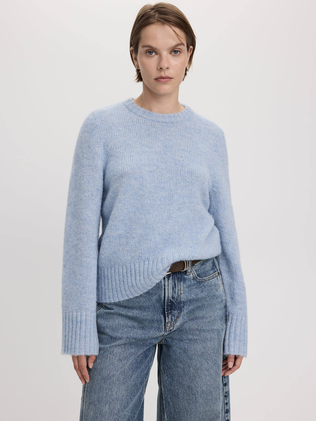 Long-Sleeve Crew-Neck Wool-Blend Sweater