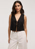 Linen-Blend Sleeveless Vest