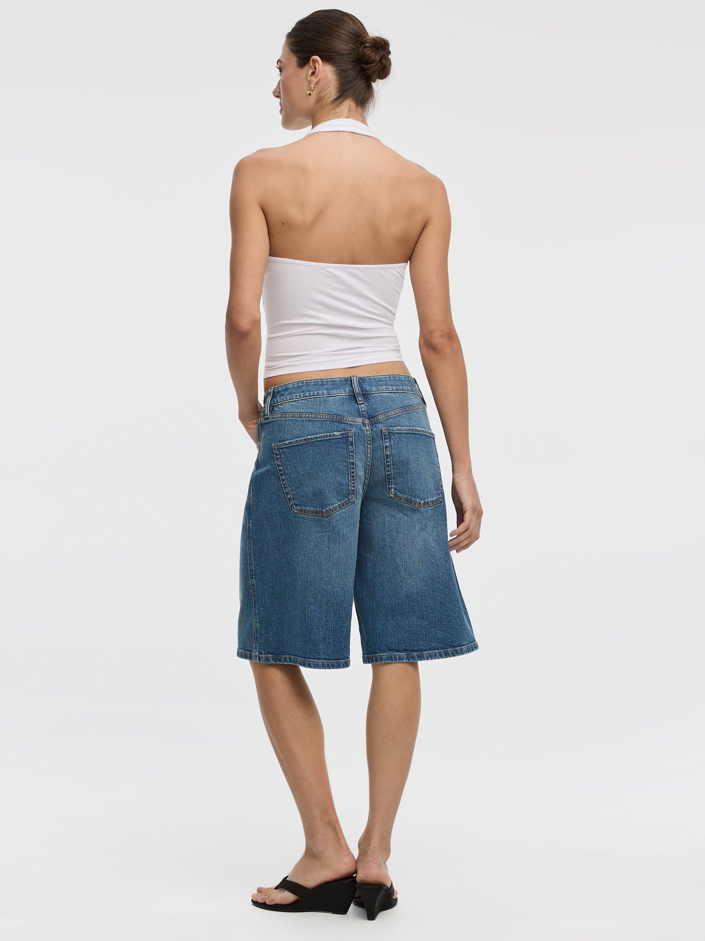 Mid-Rise Denim Bermuda