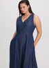 Sleeveless V-Neck Denim Dress