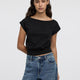 Haut à manches courtes à épaule dénudée