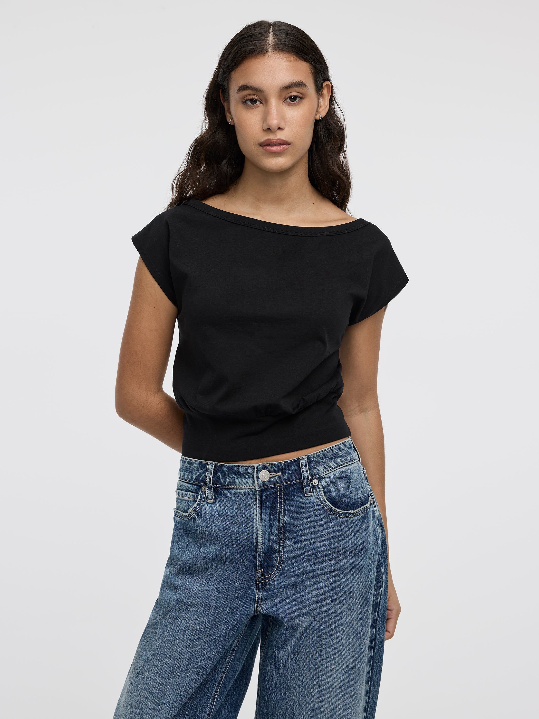 Short-Sleeve Off-the-Shoulder Top