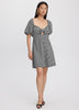 Short-Puffy-Sleeve Mini Dress with Sweetheart Neckline
