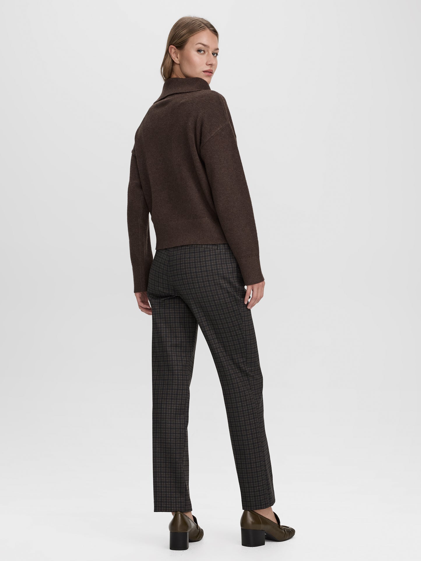 Long-Sleeve Half-Zip Mock-Neck Sweater