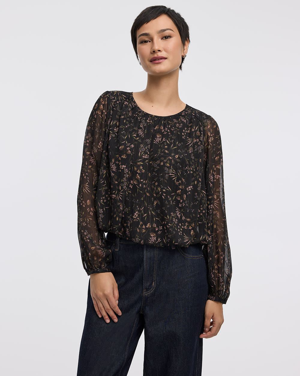Blouse à manches longues avec ourlet bulle