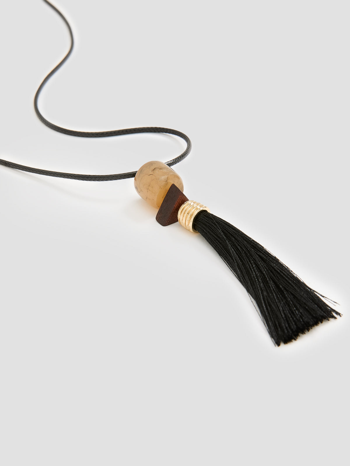 Long Necklace with Fringe Pendant