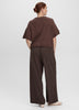 Cashmere-Blend Short-Sleeve Crew-Neck Loose Sweater