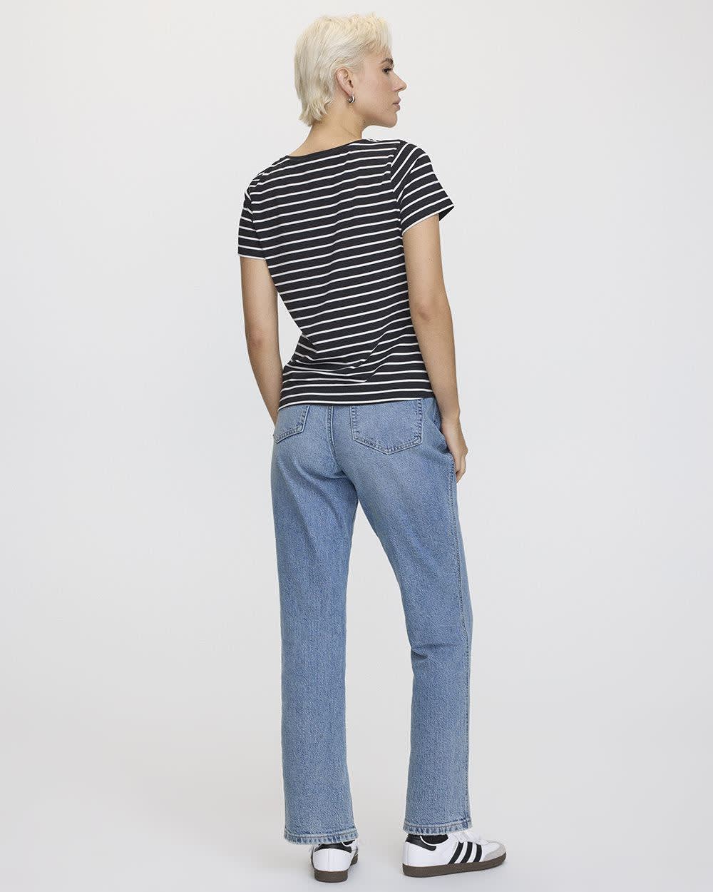Striped Scoop Neck T-Shirt - R Essentials