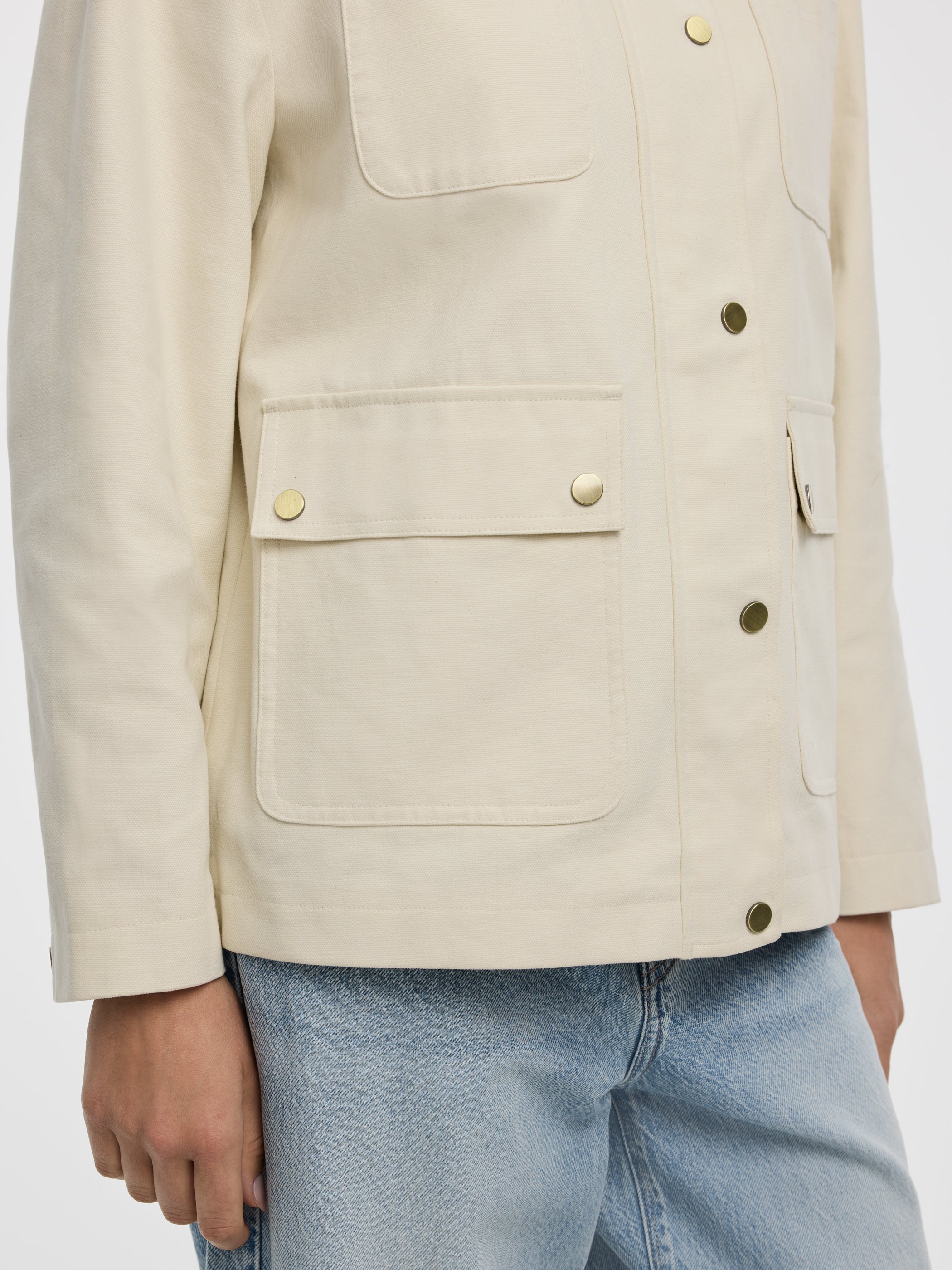 Women's Canvas Jacket with Suede Collar – Hyba by Reitmans
