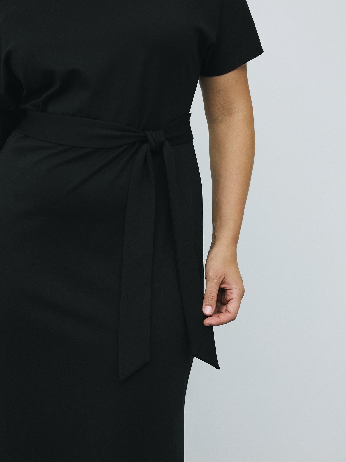 Short-Sleeve Off-the-Shoulder Midi Dress