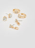 Hoops and Stud Earrings - 3 Pairs