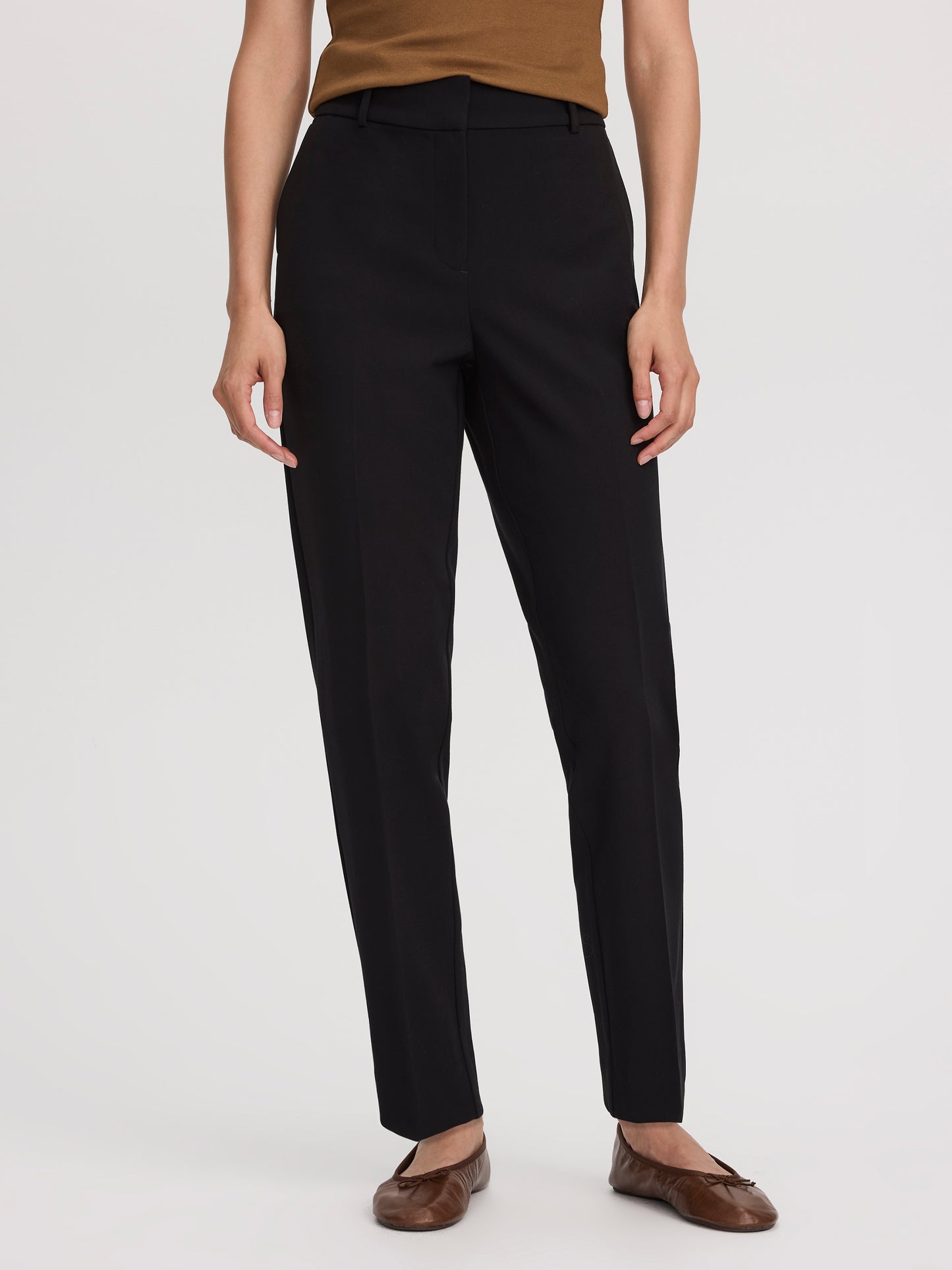 Slim-Leg High-Rise Ankle Pant