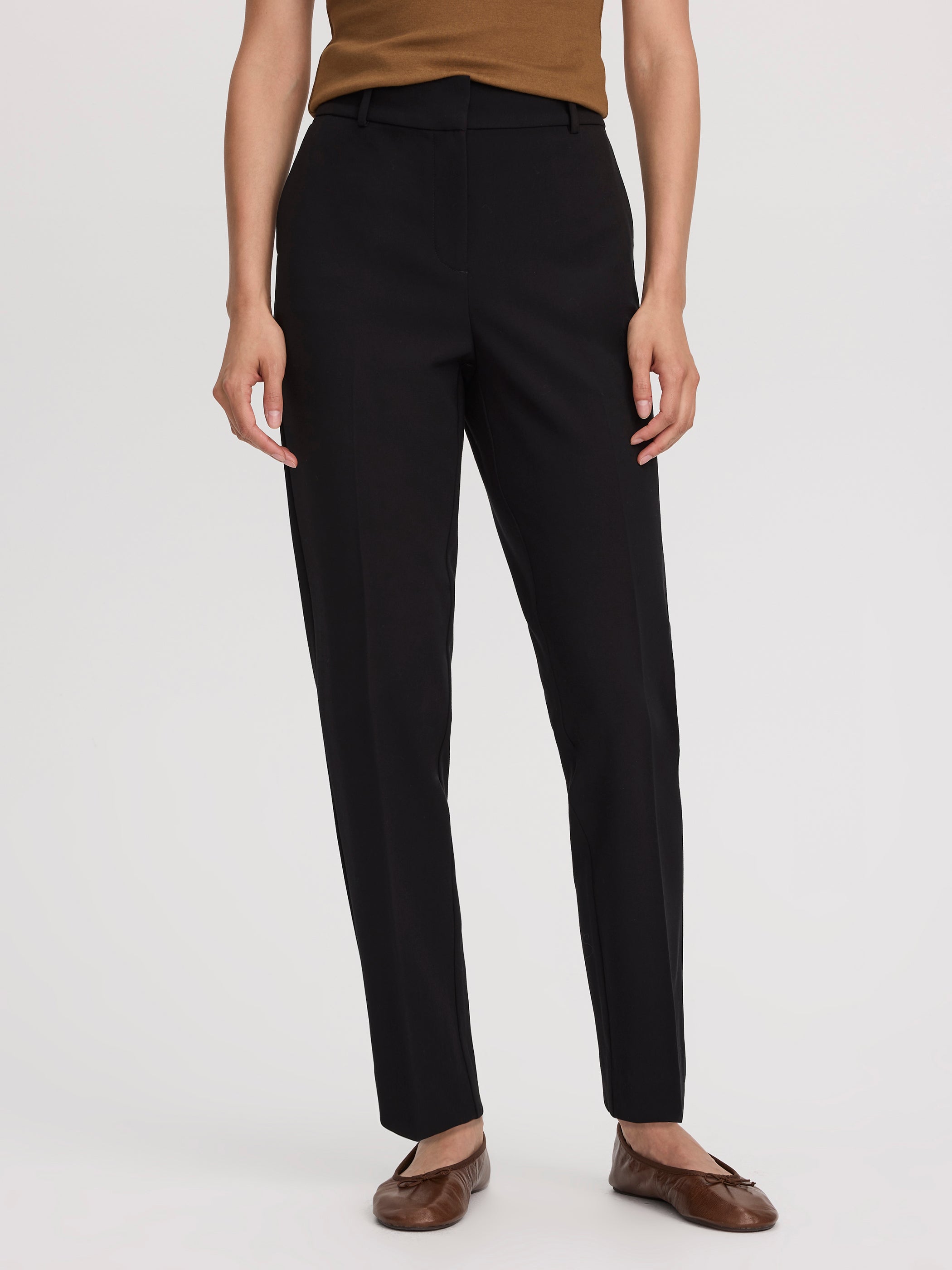 Slim-Leg High-Rise Ankle Pant