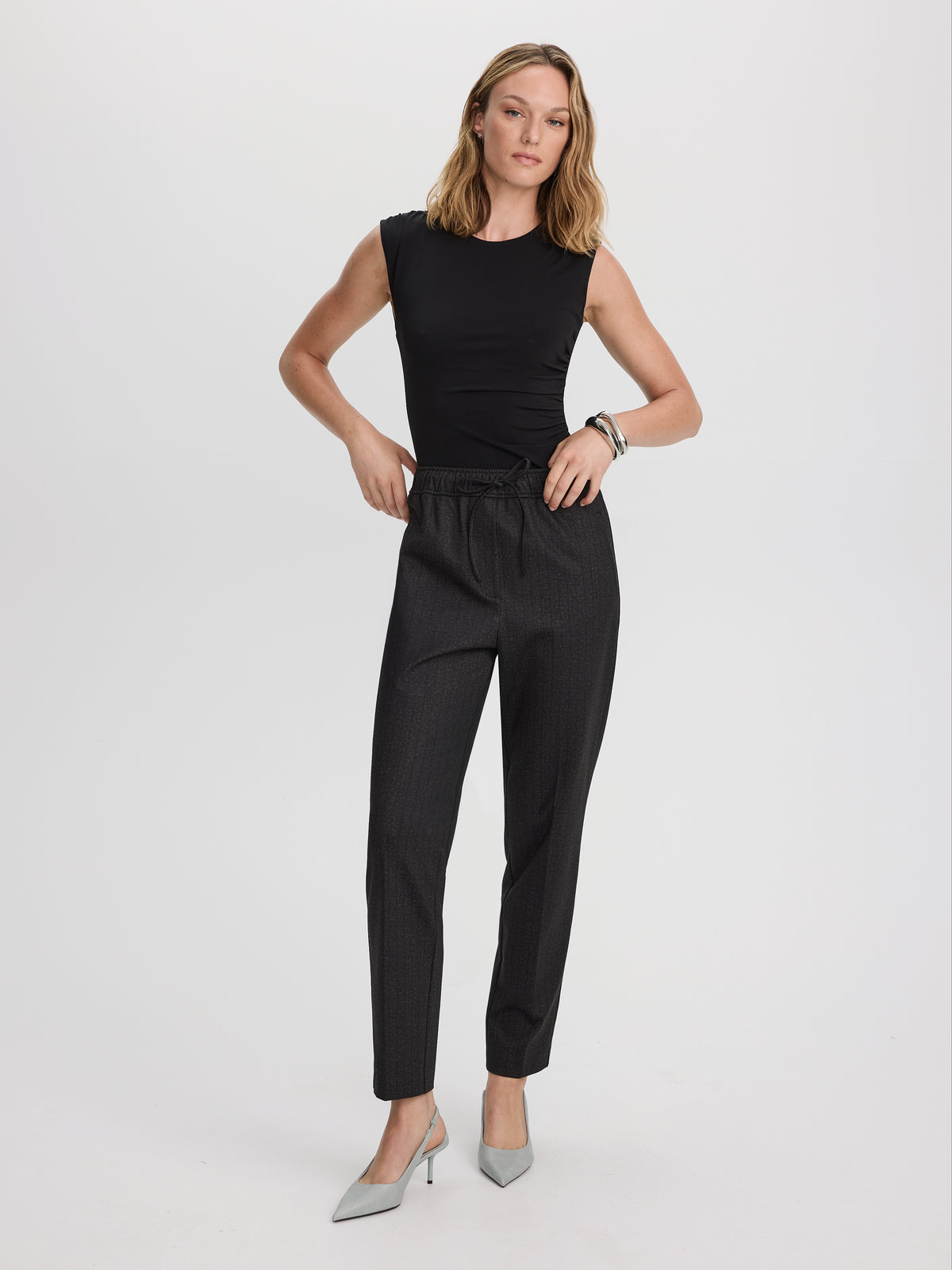 Barrel-Leg High-Rise Pinstripe Pants - The Modern Stretch (R)