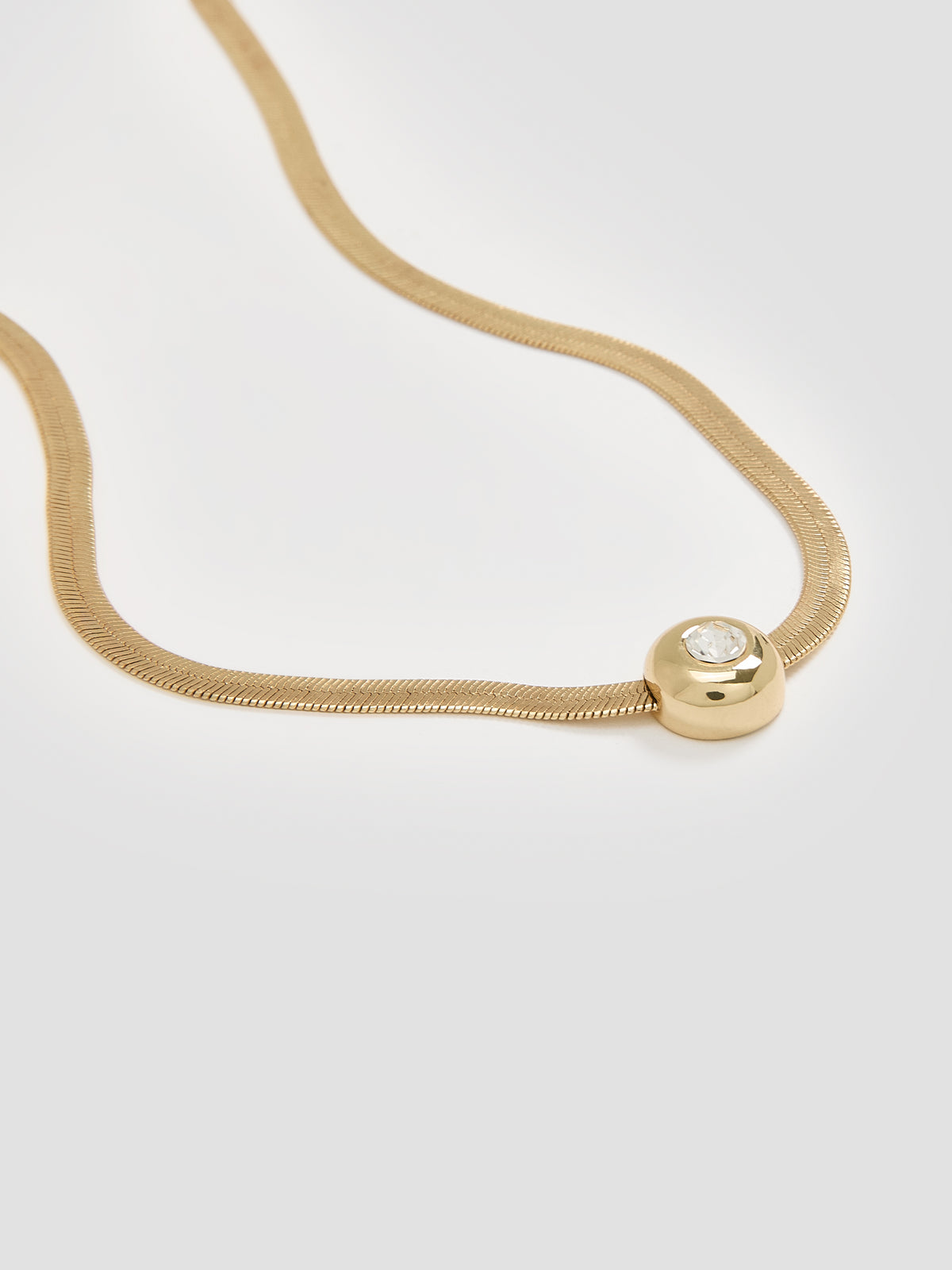 Short Herringbone-Chain Necklace
