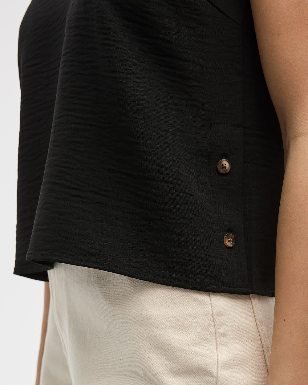Sleeveless Blouse with Buttons at Sides