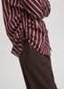 Striped Poplin Blouse with Side Shirrings
