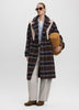 Oversized Double-Breasted Plaid Coat
