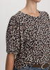 Crew-Neck Top with Short Flutter Sleeves