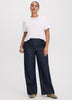 Wide-Leg Mid-Rise Denim Trousers
