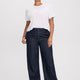 Wide-Leg Mid-Rise Denim Trousers
