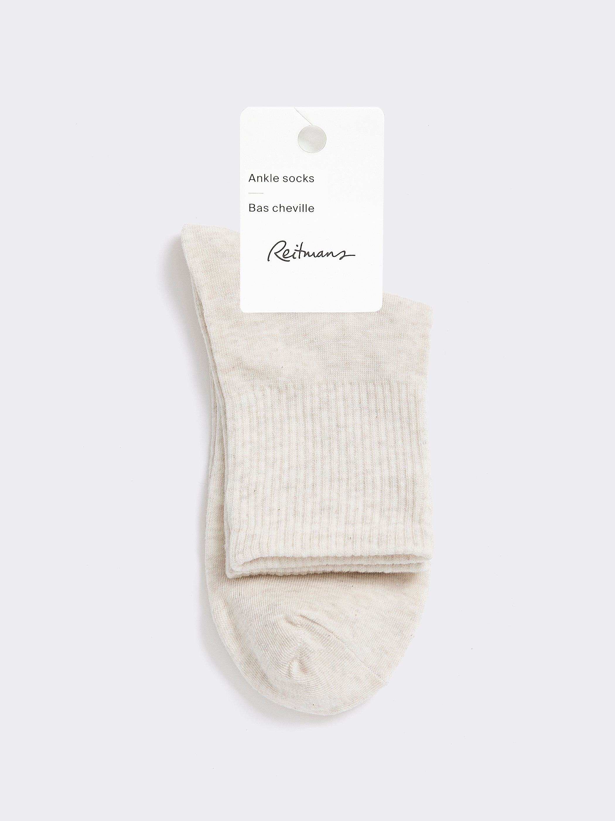 Ribbed Cotton Anklet Socks