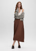 Pleated Satin Midi Skirt