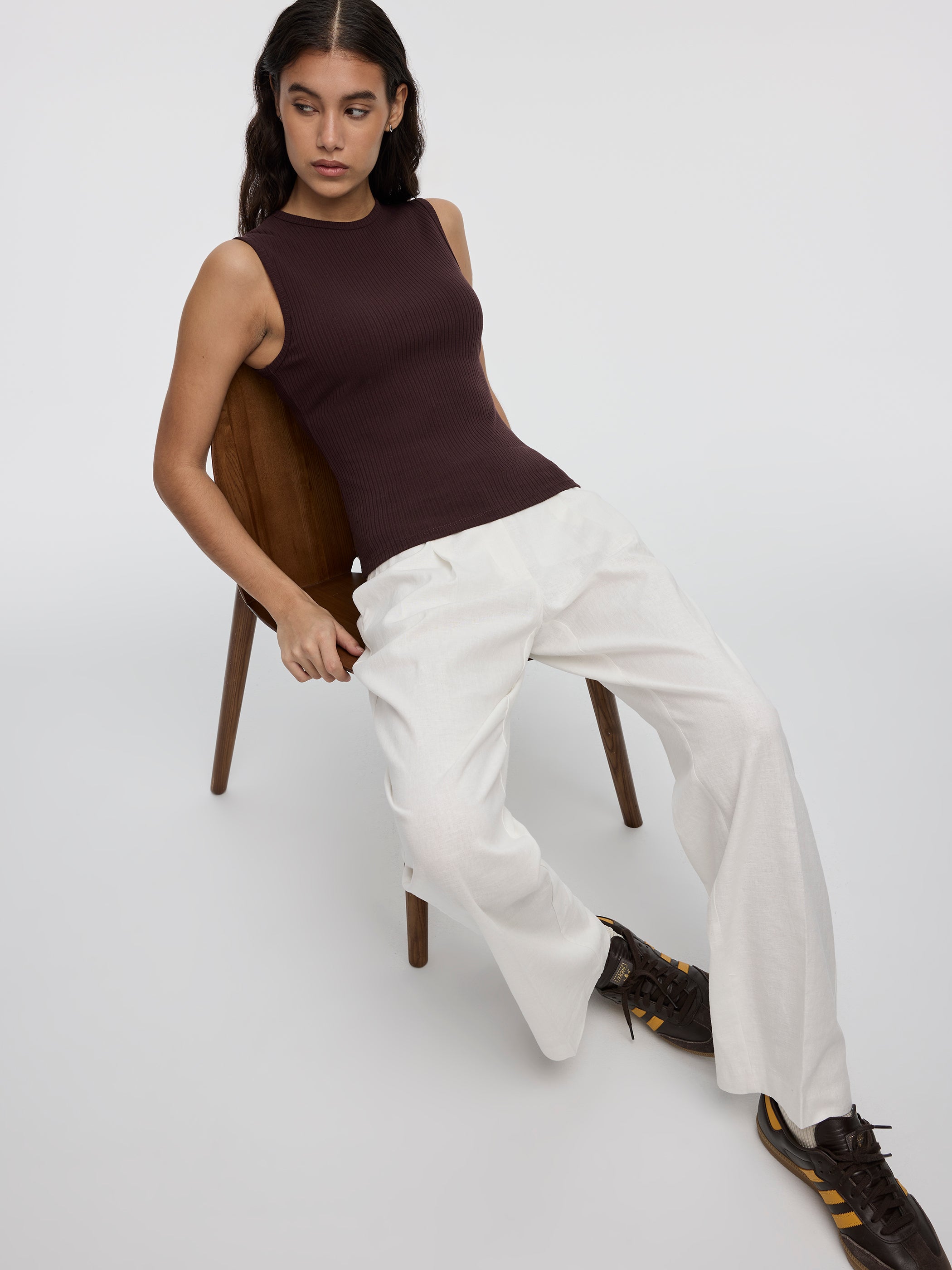 Ribbed Crew-Neck Tank