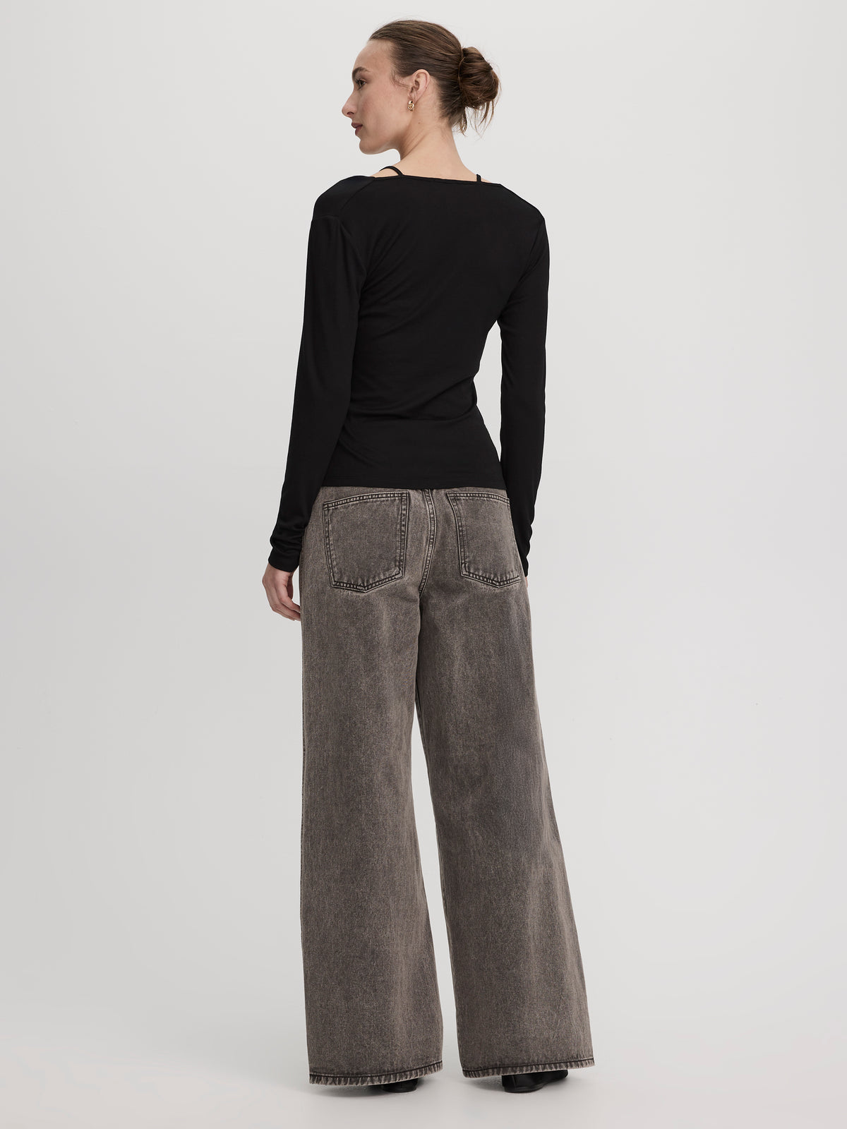 Long-Sleeve Cowl-Neck Top with Fooler Insert