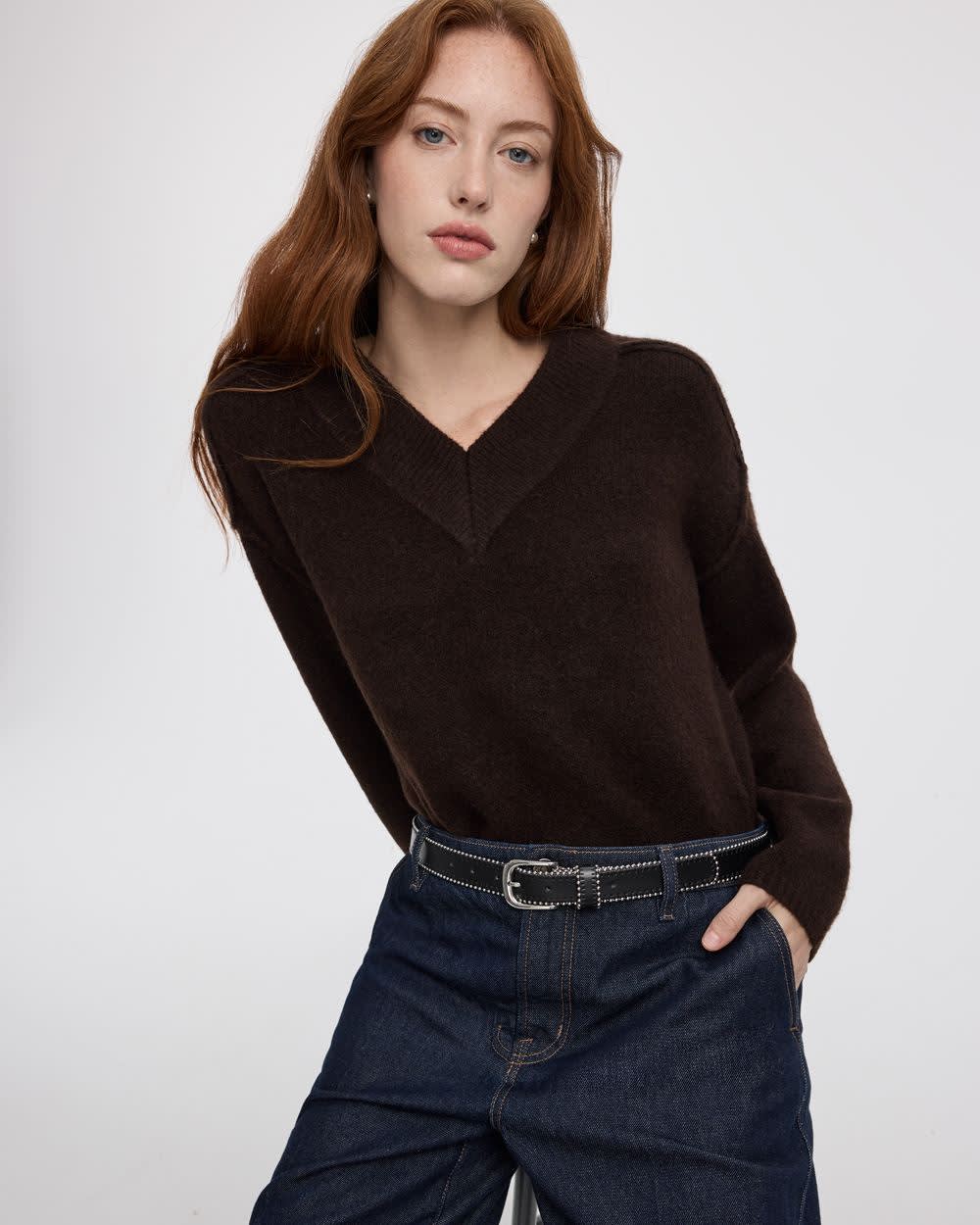Long-Sleeve V-Neck Pullover | Regular | Reitmans