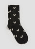 Bamboo Viscose Crew Socks with Hearts