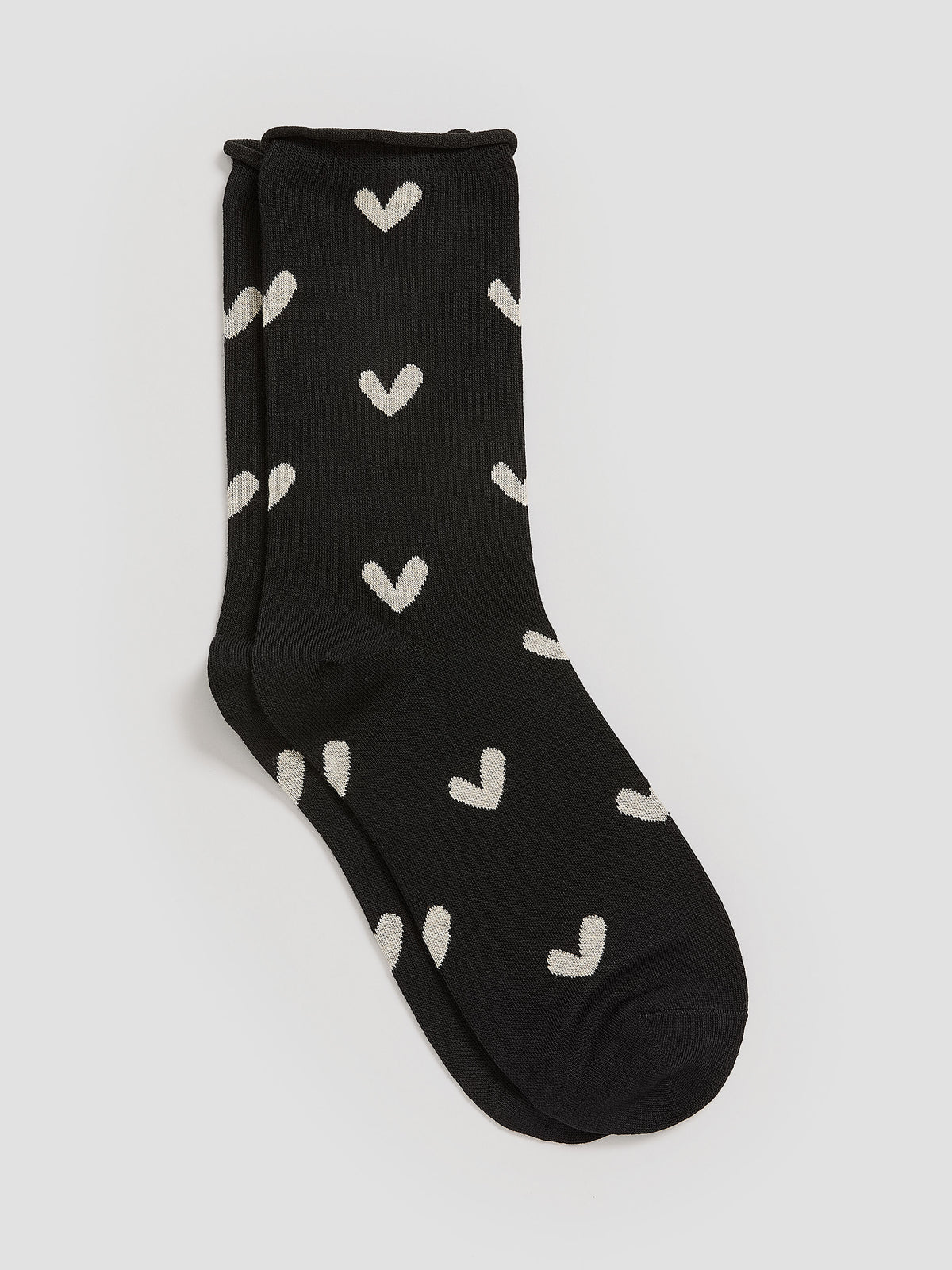 Bamboo Viscose Crew Socks with Hearts