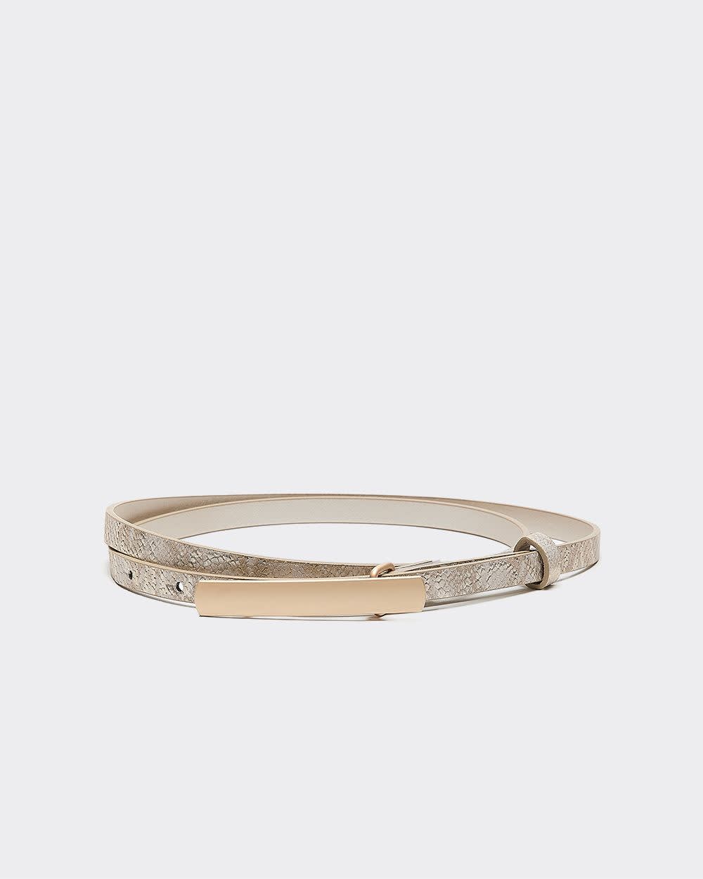 Ceinture mince en faux cuir à motif peau de serpent